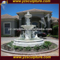 large outdoor decoration 3 tiered carved white marble fountain
